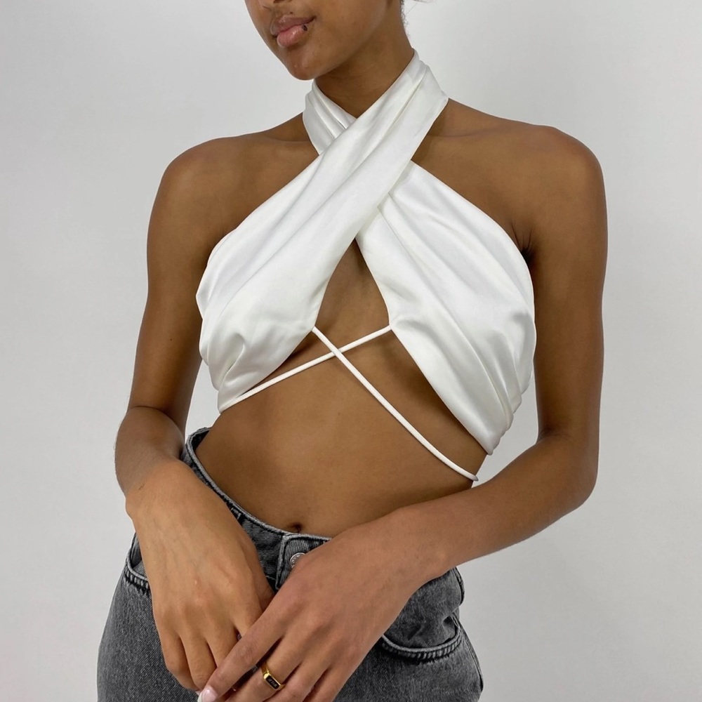 Satin Wrap Top